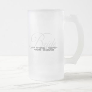 Taza De Cristal Esmerilado Acaricie a la novia