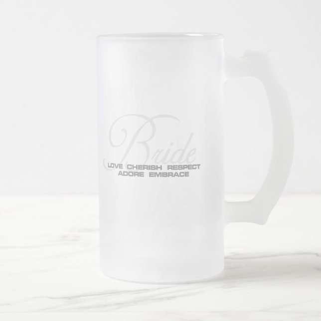 Taza De Cristal Esmerilado Acaricie a la novia (Derecha)