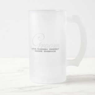 Taza De Cristal Esmerilado Acaricie al novio