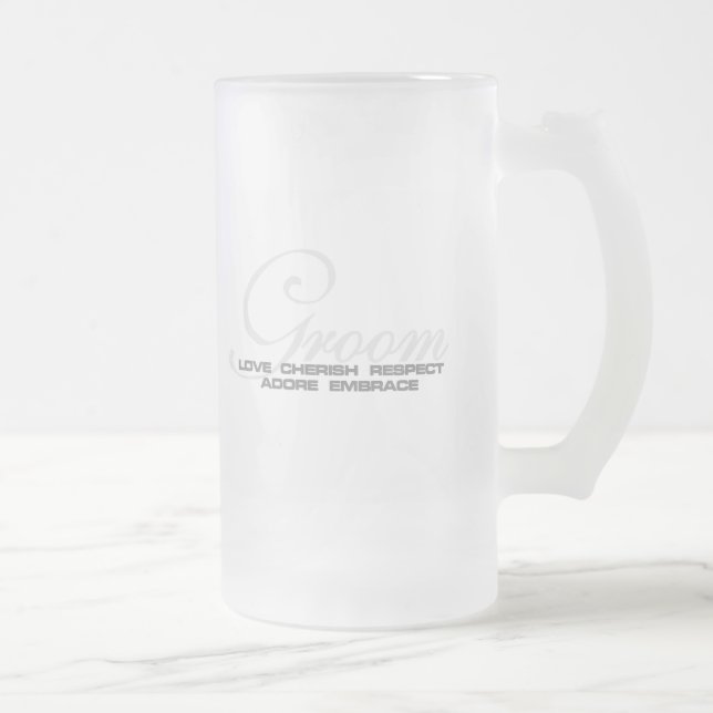Taza De Cristal Esmerilado Acaricie al novio (Derecha)
