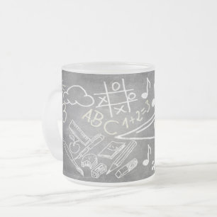 Taza De Cristal Esmerilado Accesorios para la inscripción en estilo pizarra