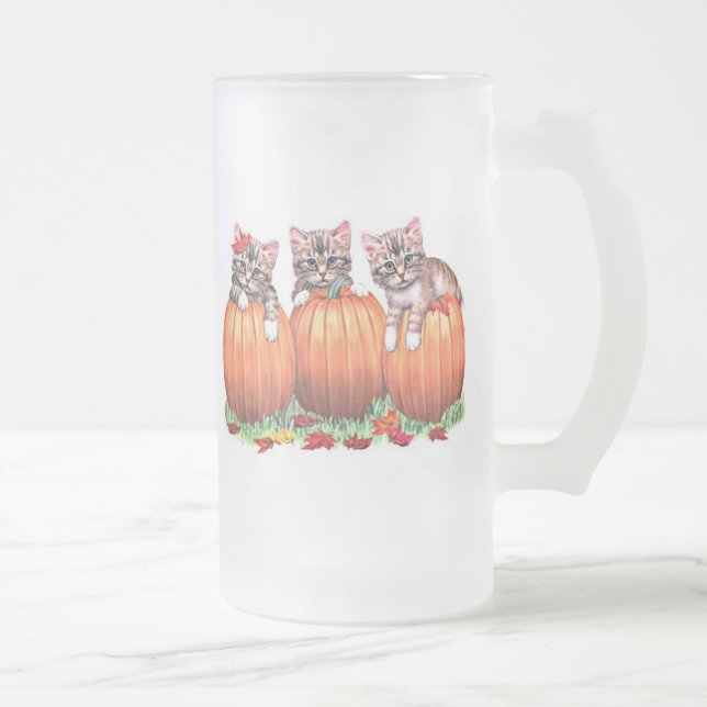 Taza De Cristal Esmerilado Acción de Gracias es la carne del gato (Derecha)