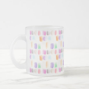 Taza De Cristal Esmerilado Acuarela Arcoíris Golpes Pintados a Mano Fiesta