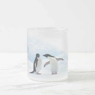 Taza De Cristal Esmerilado Adelie Penguins