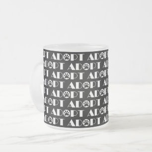 Taza De Cristal Esmerilado Adoptar perro de garra