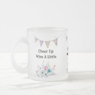 Taza De Cristal Esmerilado Adorables Curioso Vino Un Poco
