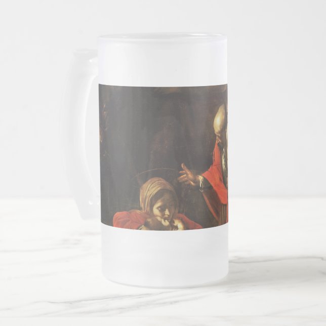 Taza De Cristal Esmerilado Adoración de los Pastores (Caravaggio) (Anverso izquierdo)