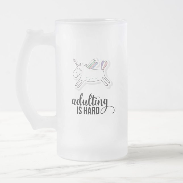 Taza De Cristal Esmerilado Adultos es difícil de entender (Izquierda)
