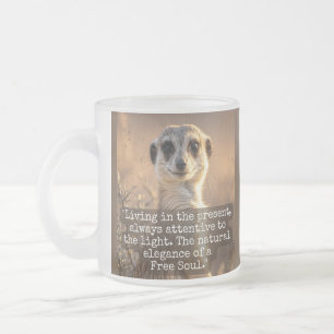 Taza De Cristal Esmerilado Adventurous Meerkat Living