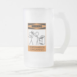 Taza De Cristal Esmerilado Advertencia Organista temperatura