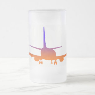 Taza De Cristal Esmerilado Aeronaves desembarcando Escarcha de vidrio escarpa