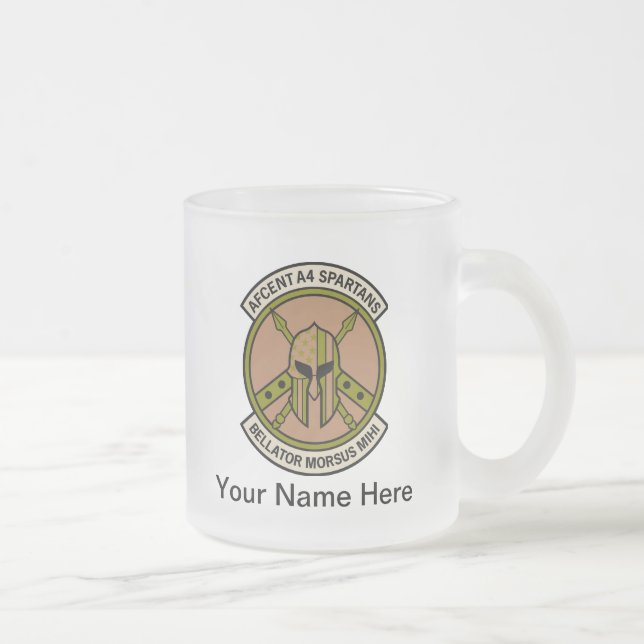 Taza De Cristal Esmerilado AFCENT A4 Spartan Tea Time Mug (Derecha)