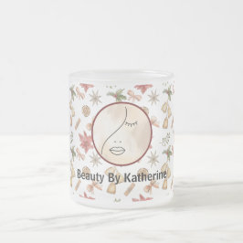 Taza De Cristal Esmerilado Afiche de la mujer de la belleza de la cara