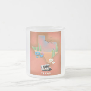 Taza De Cristal Esmerilado Afiche de viaje de Texas