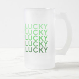 Taza De Cristal Esmerilado Afortunado afortunado afortunado afortunado