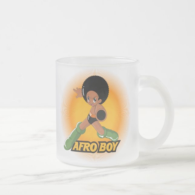Taza De Cristal Esmerilado ¡AfroBoy! (Derecha)