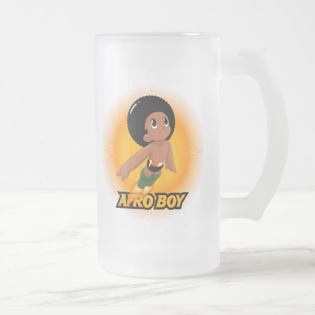 Taza De Cristal Esmerilado ¡AfroBoy! (Derecha)
