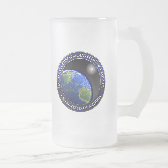 Taza De Cristal Esmerilado Agencia nacional de la Geospatial-Inteligencia (Derecha)