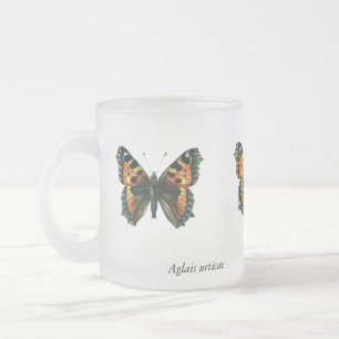 Taza De Cristal Esmerilado Aglais urticae - La mariposa del pequeño Tortoises