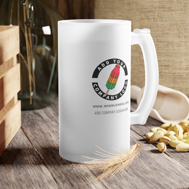 Taza De Cristal Esmerilado Agregar eventos de dirección del sitio web del log (Modern Business Logo Company Frosted Glass)