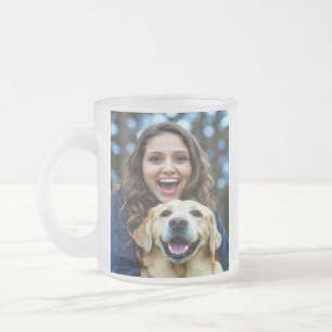 Taza De Cristal Esmerilado Agregar foto de Labrador Retriever Personalizar