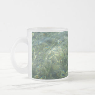 Taza De Cristal Esmerilado Agua sobre hierba marina I Naturaleza caribeña