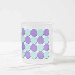Taza De Cristal Esmerilado Aguas de cerdo y puntos de polka azul