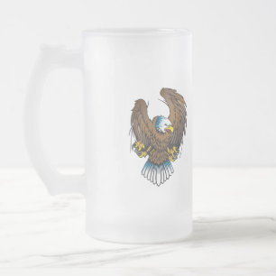 Taza De Cristal Esmerilado Águila calva americana