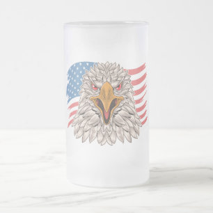 Taza De Cristal Esmerilado Águila calva americana