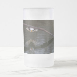 Taza De Cristal Esmerilado Águila calva en vuelo