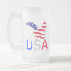 Taza De Cristal Esmerilado Águila de Estados Unidos