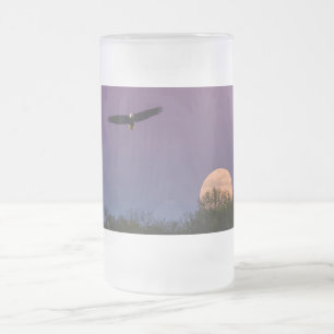 Taza De Cristal Esmerilado Aguila escarcha rosada de superluna