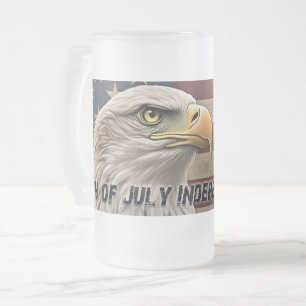 Taza De Cristal Esmerilado Águila y bandera majestuosas: espíritu de libertad