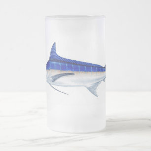 Taza De Cristal Esmerilado Aguja azul