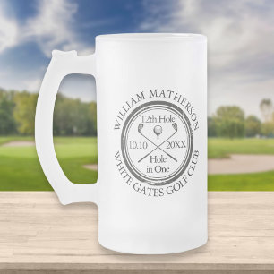 Taza De Cristal Esmerilado Agujero de Golf en Uno Personalizado