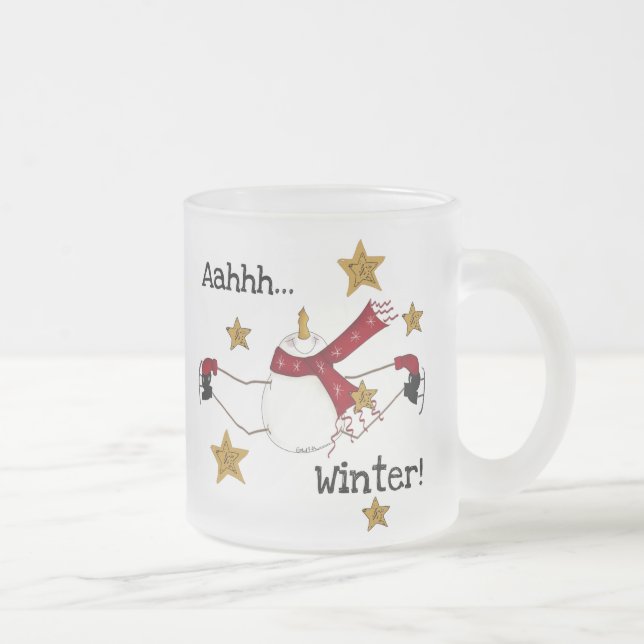 TAZA DE CRISTAL ESMERILADO AHHH WINTER (Derecha)