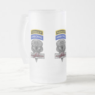 Taza De Cristal Esmerilado Airborne Ranger Jumpmaster Conmemorativo