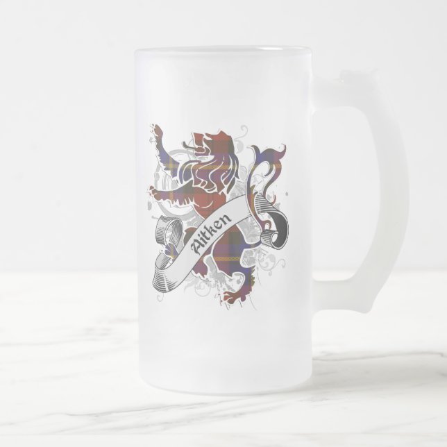 Taza De Cristal Esmerilado Aitken Tartan Lion (Derecha)