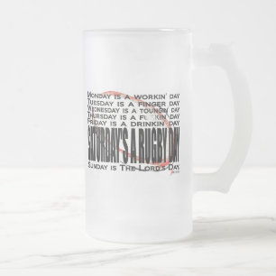 Taza De Cristal Esmerilado Al día del rugbi de sábado