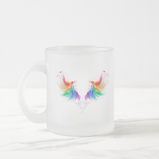 Taza De Cristal Esmerilado Alas del arco iris fluidas (Izquierda)