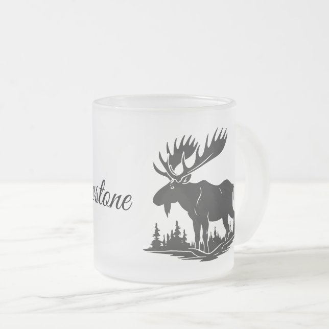 Taza De Cristal Esmerilado Alce de vidrio escarchado (Anverso derecho)