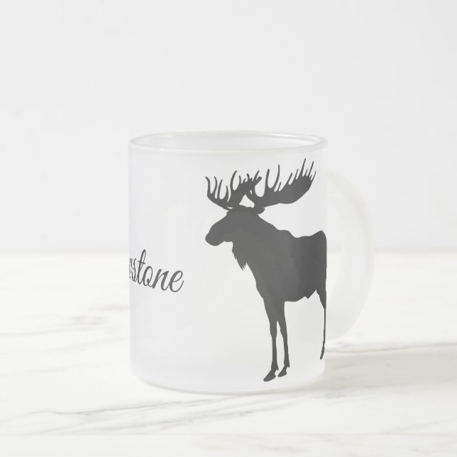 Taza De Cristal Esmerilado Alce de vidrio escarchado (Anverso derecho)