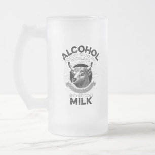 Taza De Cristal Esmerilado Alcohol frente a leche
