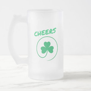 Taza De Cristal Esmerilado Alegres, Trampeolas, Shamrock, Green Irlandés, St 