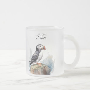 Taza De Cristal Esmerilado Aleta de barro en una roca con acuarela