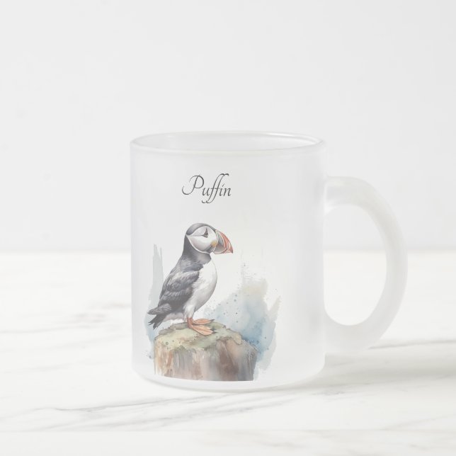 Taza De Cristal Esmerilado Aleta en una acuarela de rock, personalizado (Derecha)