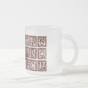 Taza De Cristal Esmerilado Alfabeto del siglo XVI