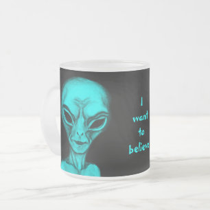 Taza De Cristal Esmerilado Alien, quiero creer
