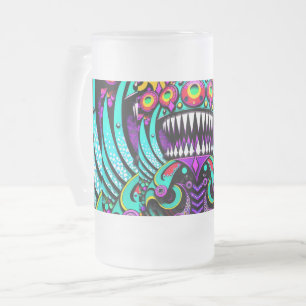 Taza De Cristal Esmerilado Alimentando las guerras del arte - Ken Gage Art