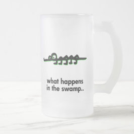 Taza De Cristal Esmerilado Alligador qué pasa en la ciénaga